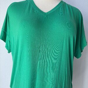 CAbi Field Tee #5927 Green Oversized V Neck-S